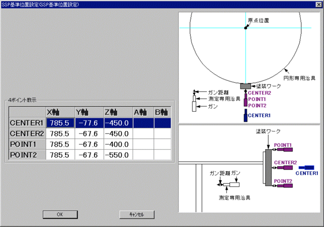 Screen for reference position setting, KEITAI PACK Coating